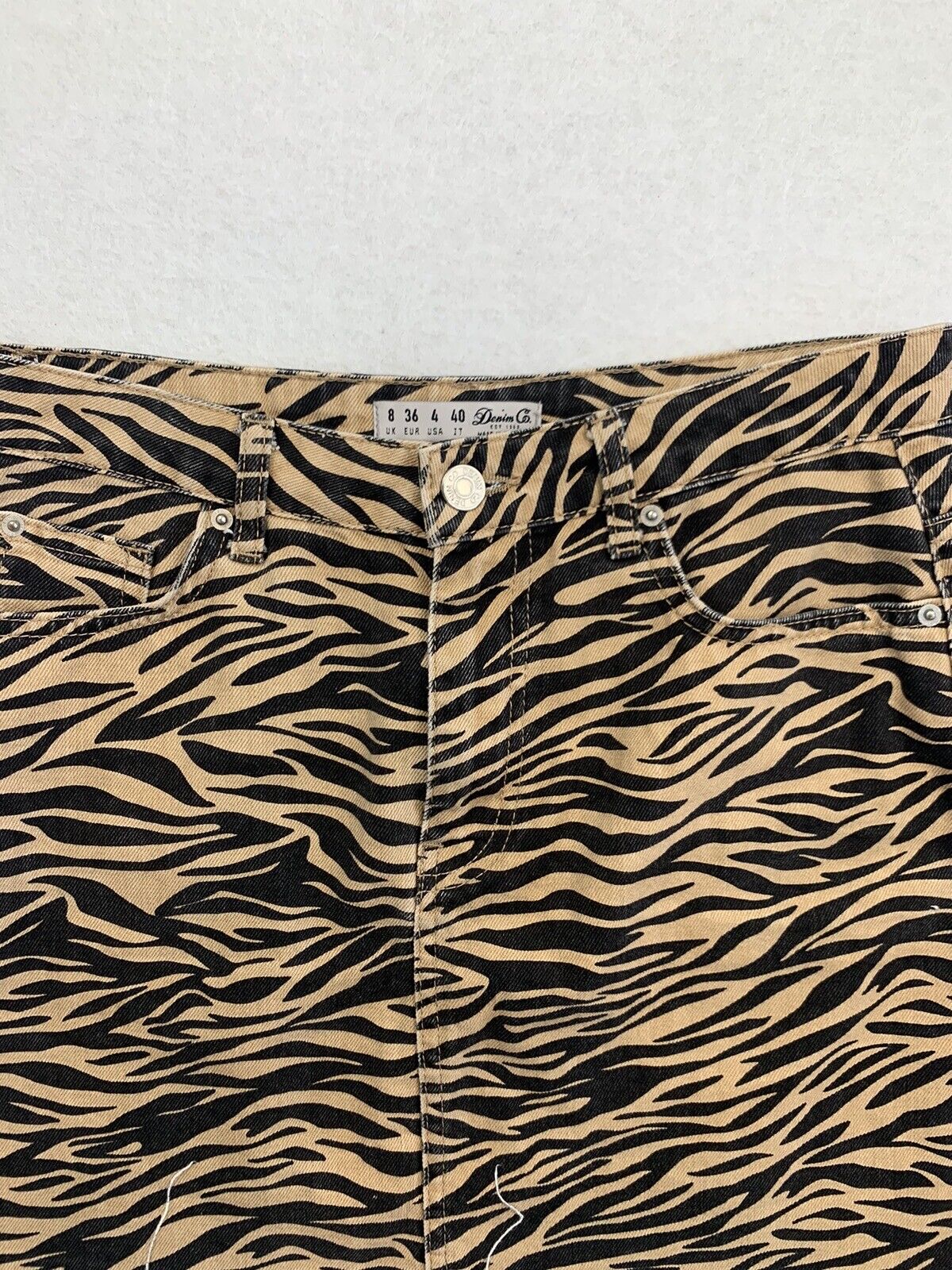 Denim Co Womens Animal Print Denim Skirt Size UK 8