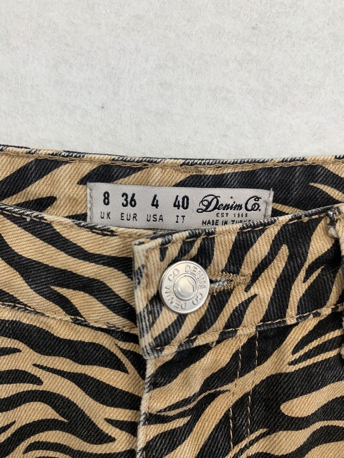 Denim Co Womens Animal Print Denim Skirt Size UK 8