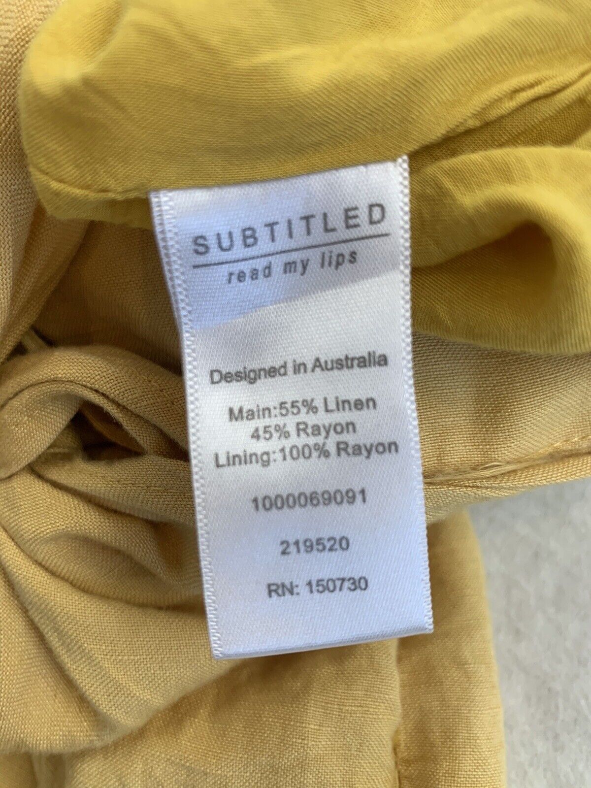 Subtitled Womens Yellow Linen Blend Shorts Size Large