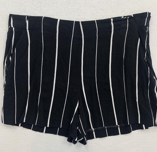 Fate Womens Black Striped Shorts Size 12