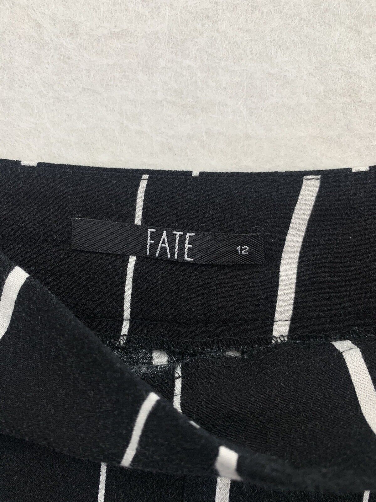 Fate Womens Black Striped Shorts Size 12