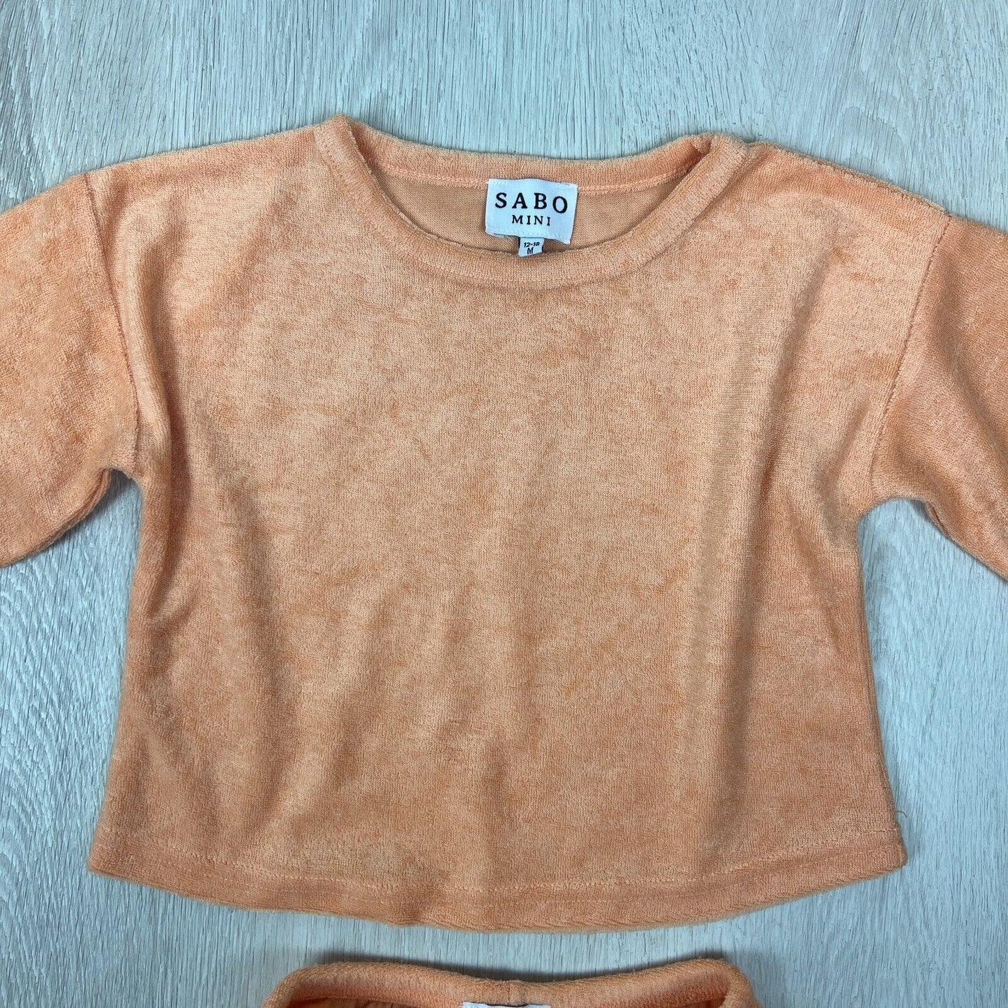 Sabo Skirt Mini Girls Orange Terry Shirt & Short Set Size 12-18 Months