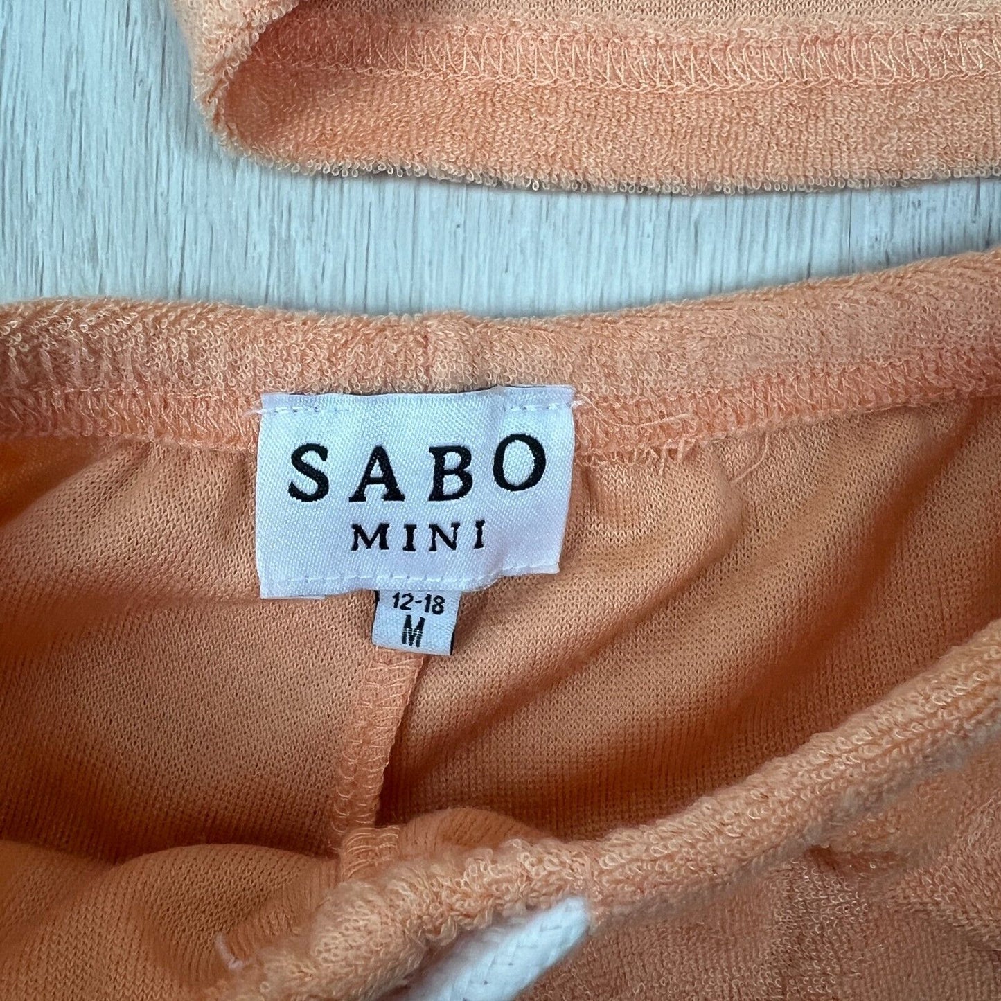 Sabo Skirt Mini Girls Orange Terry Shirt & Short Set Size 12-18 Months