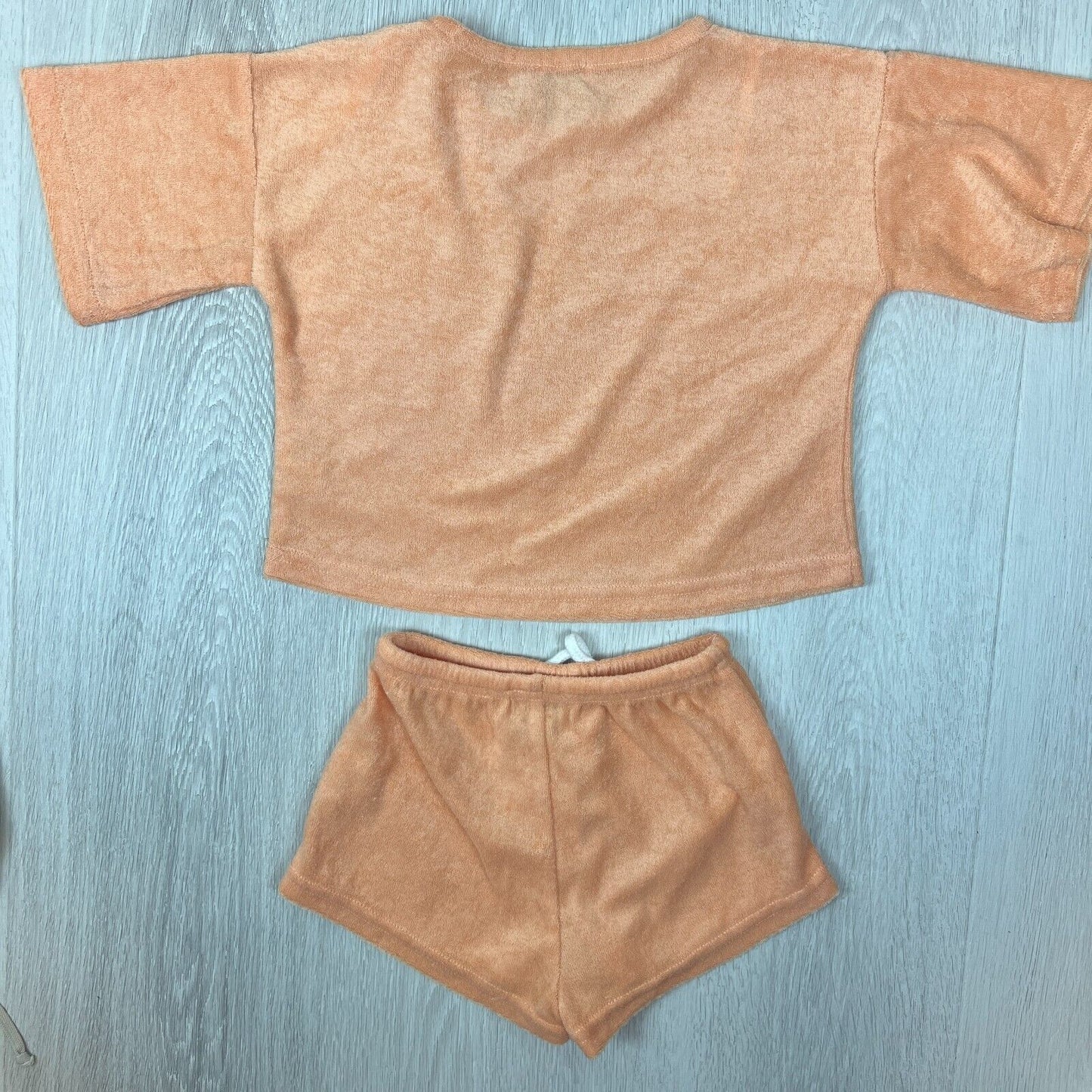 Sabo Skirt Mini Girls Orange Terry Shirt & Short Set Size 12-18 Months