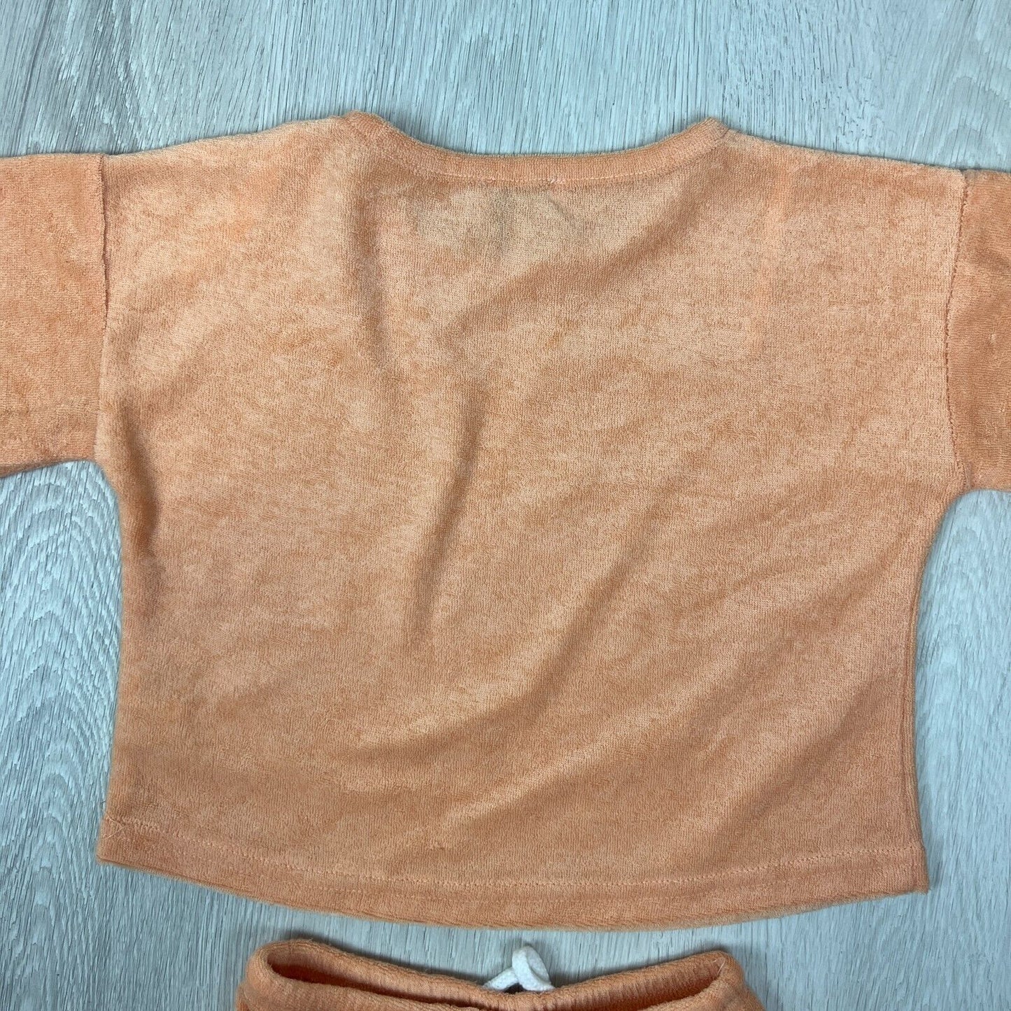 Sabo Skirt Mini Girls Orange Terry Shirt & Short Set Size 12-18 Months