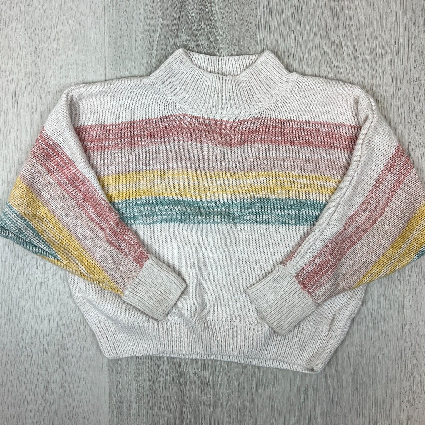 Huxbaby Girls Rainbow Organic Cotton Knit Jumper Size 6 Years