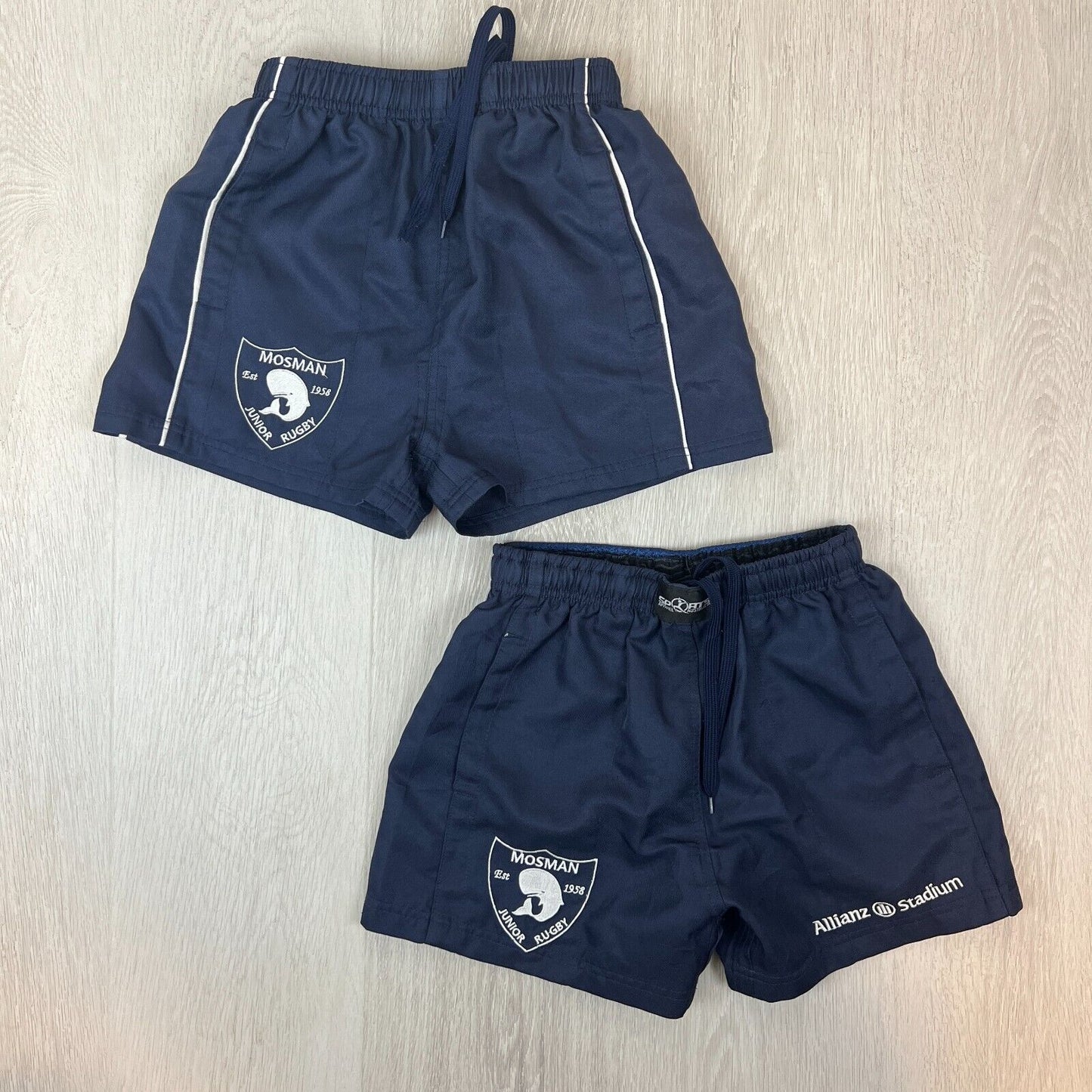 Mosman Junior Rugby Union Club Kids Rugby Shorts Size 8 Years (2 Pairs)