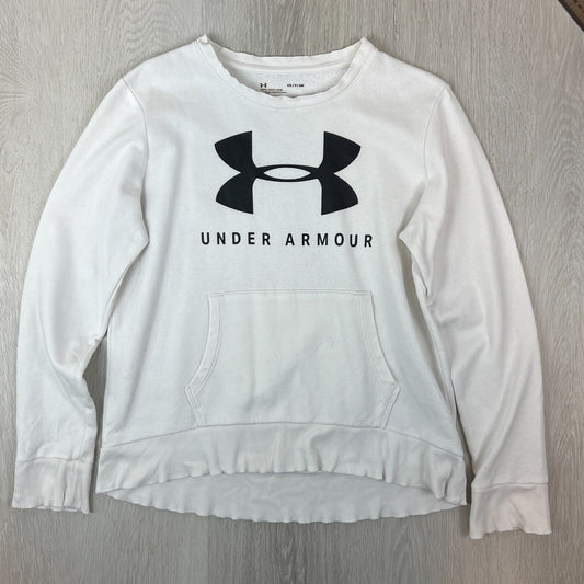 Under Armour Womens White Pullover Sweatshirt Jumper Size Small