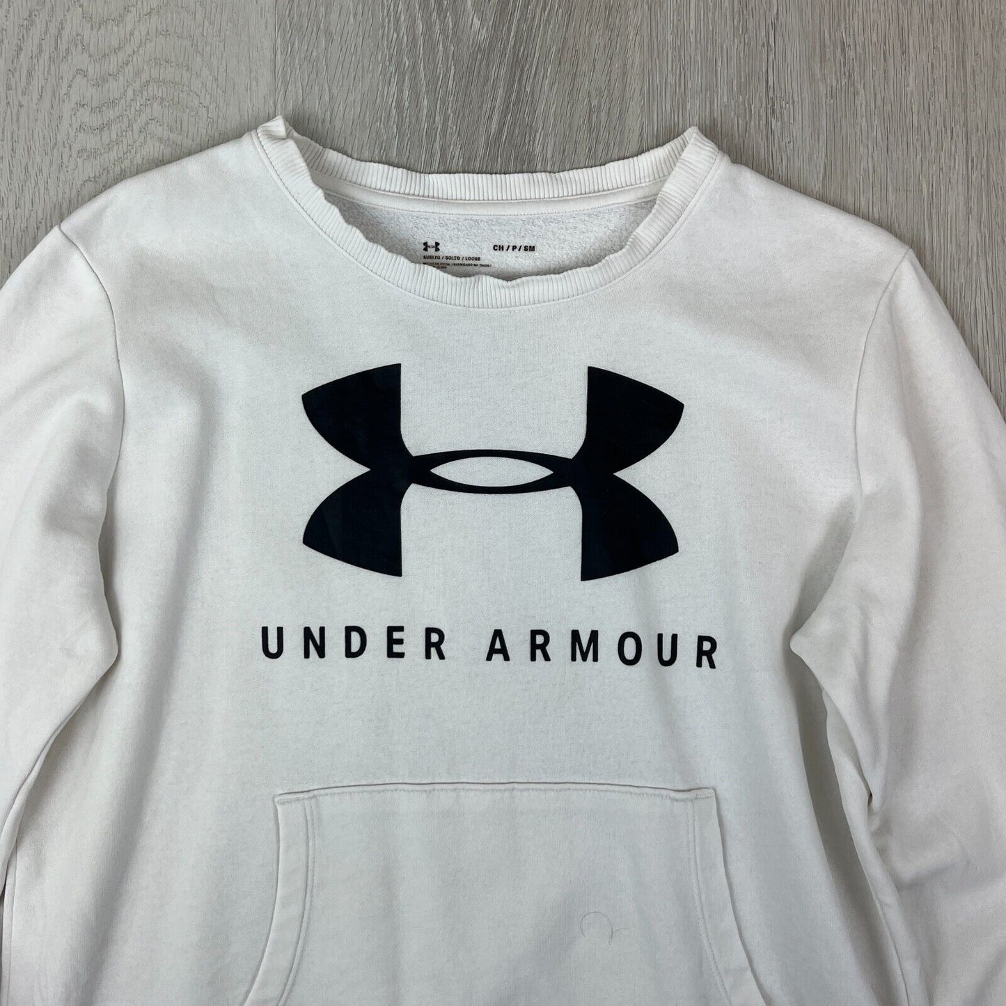 Under Armour Womens White Pullover Sweatshirt Jumper Size Small