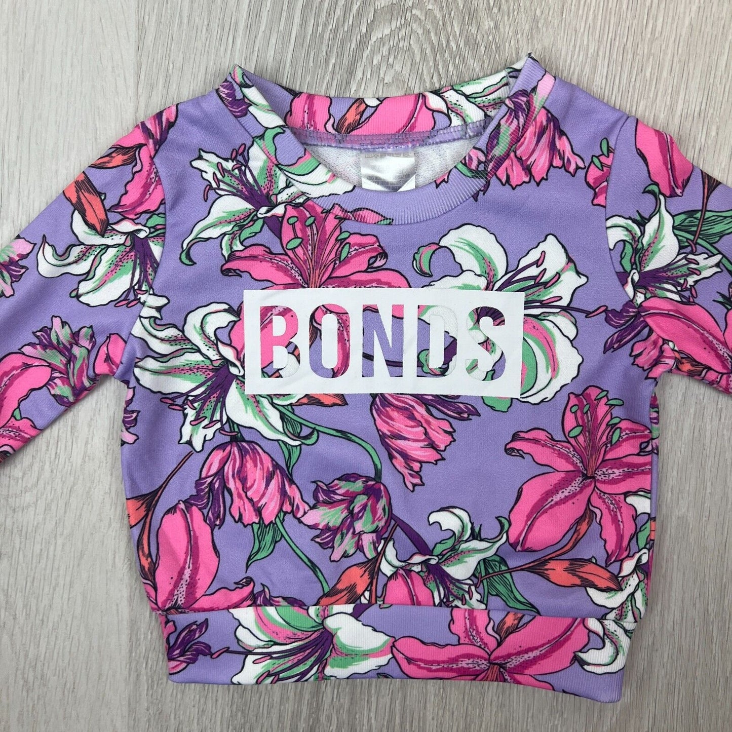 Bonds Babies Pink Floral Pattern Pullover Sweatshirt Jumper Size 3-6 Months