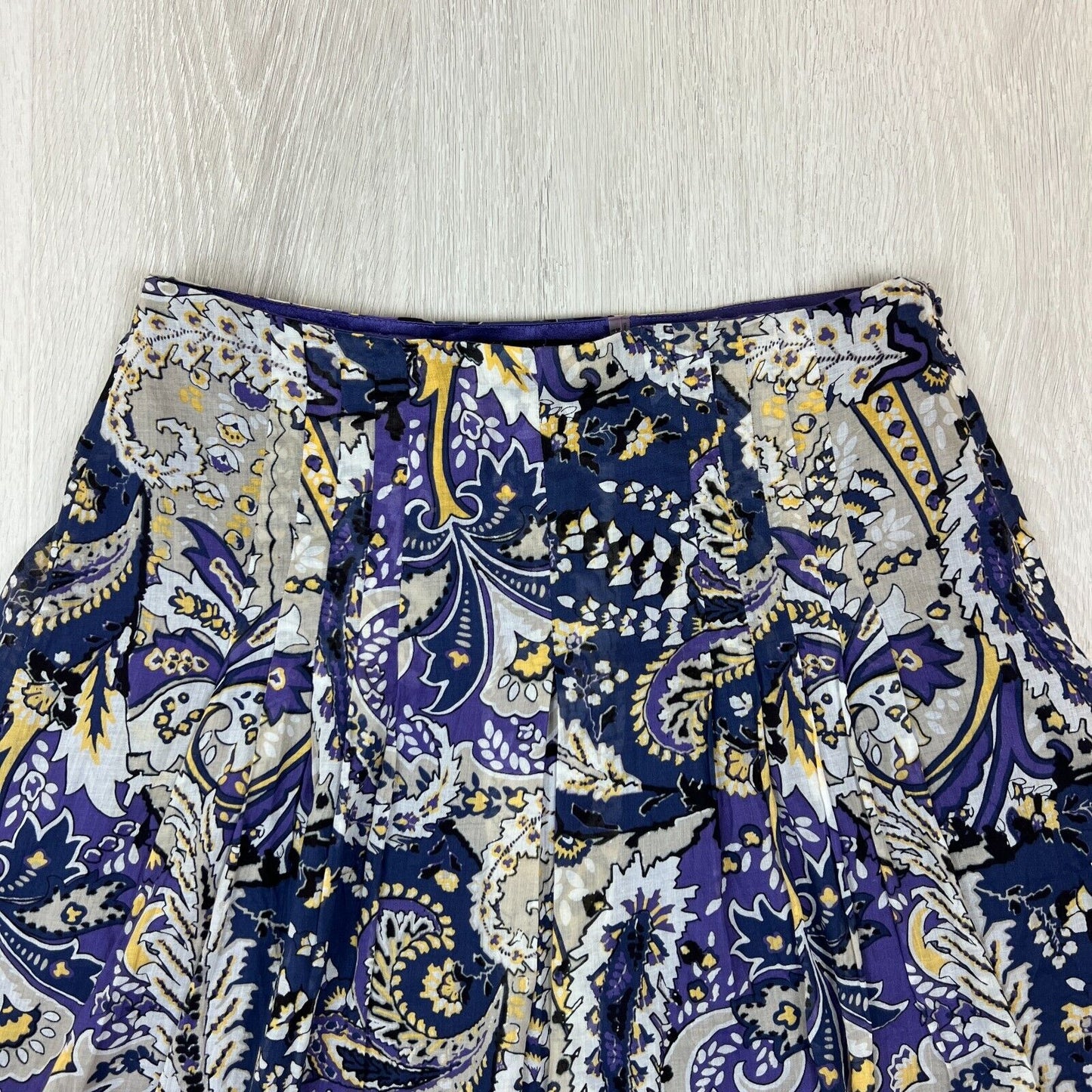 Tahari Womens Purple Paisley pattern A-Line Skirt Size UK 14