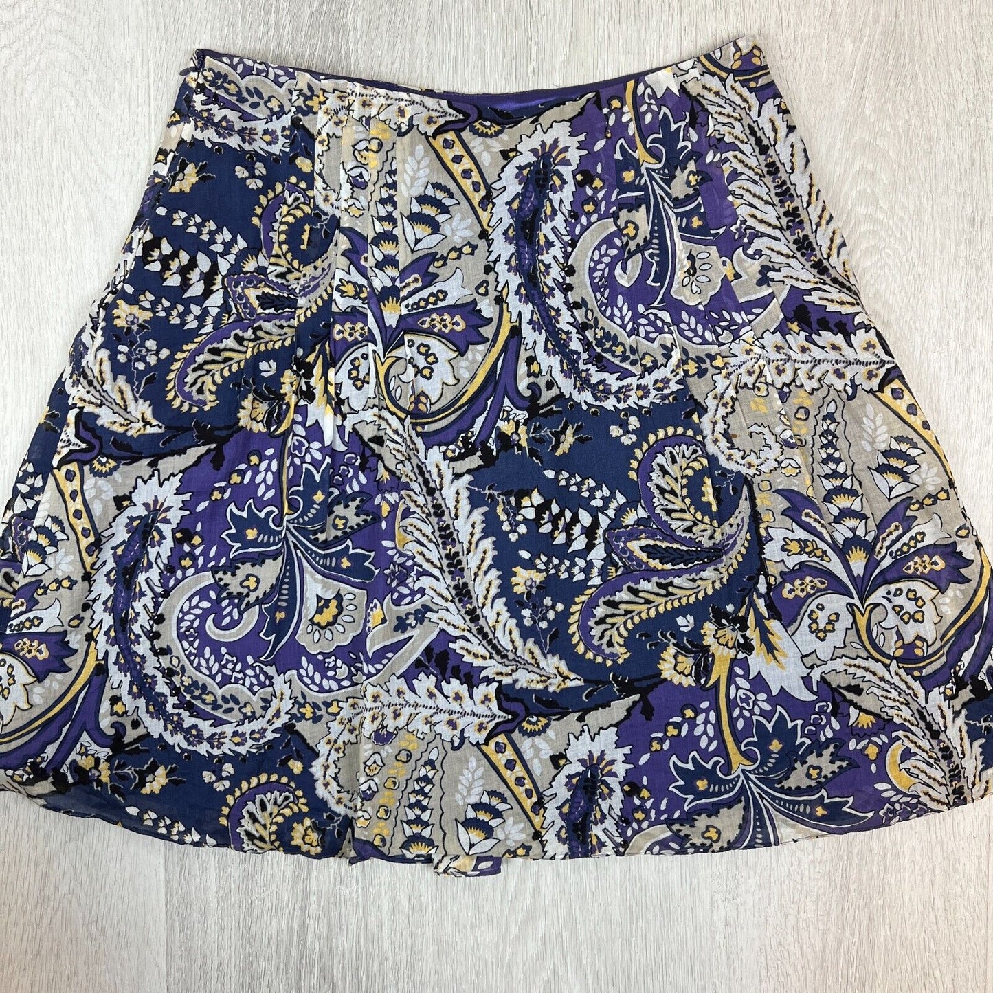 Tahari Womens Purple Paisley pattern A-Line Skirt Size UK 14