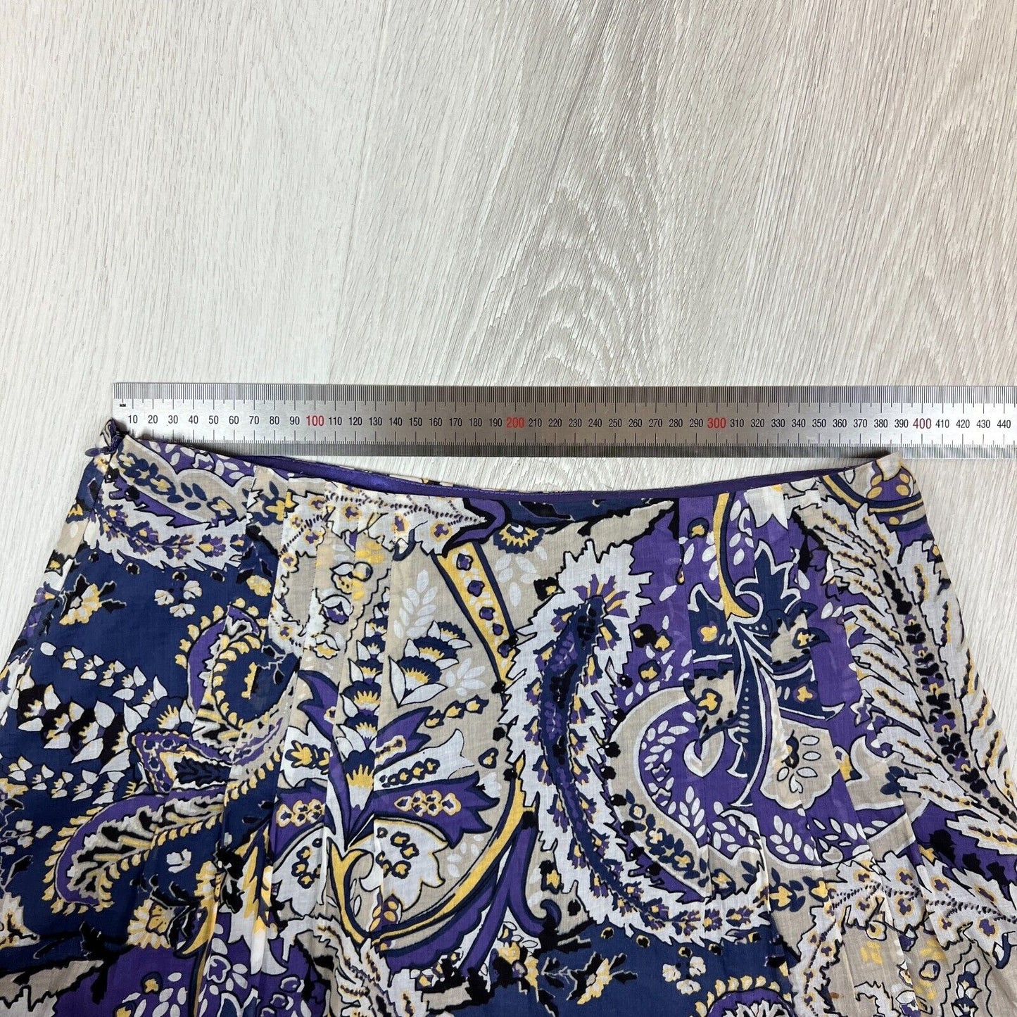 Tahari Womens Purple Paisley pattern A-Line Skirt Size UK 14