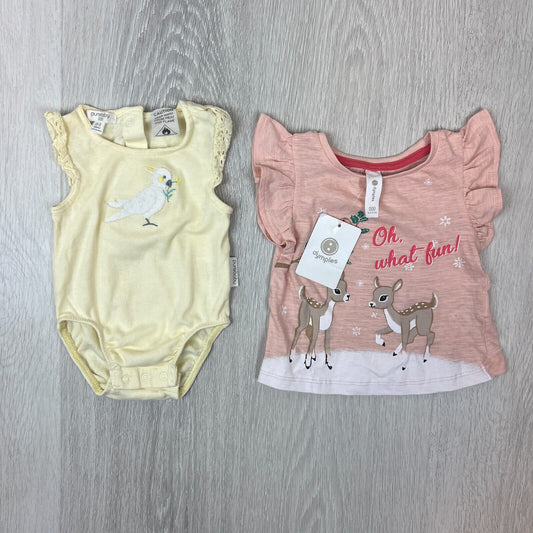 Baby Girls Tops By Seed & Dymples (2 Pieces) Size 000 / 0-3 Months