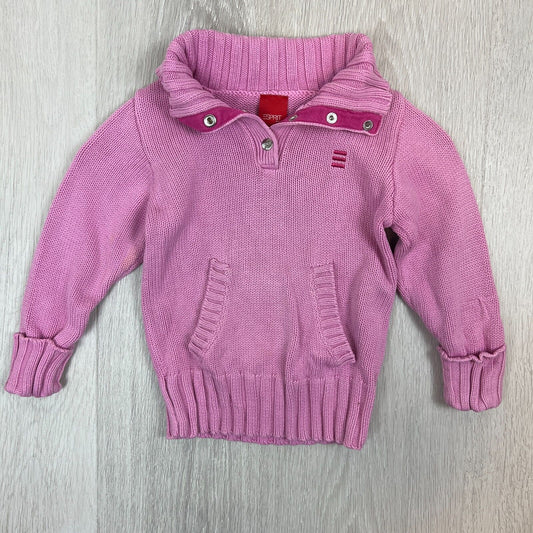 Esprit Girls Pink Knitted Jumper Sweatshirt Size 3 Years