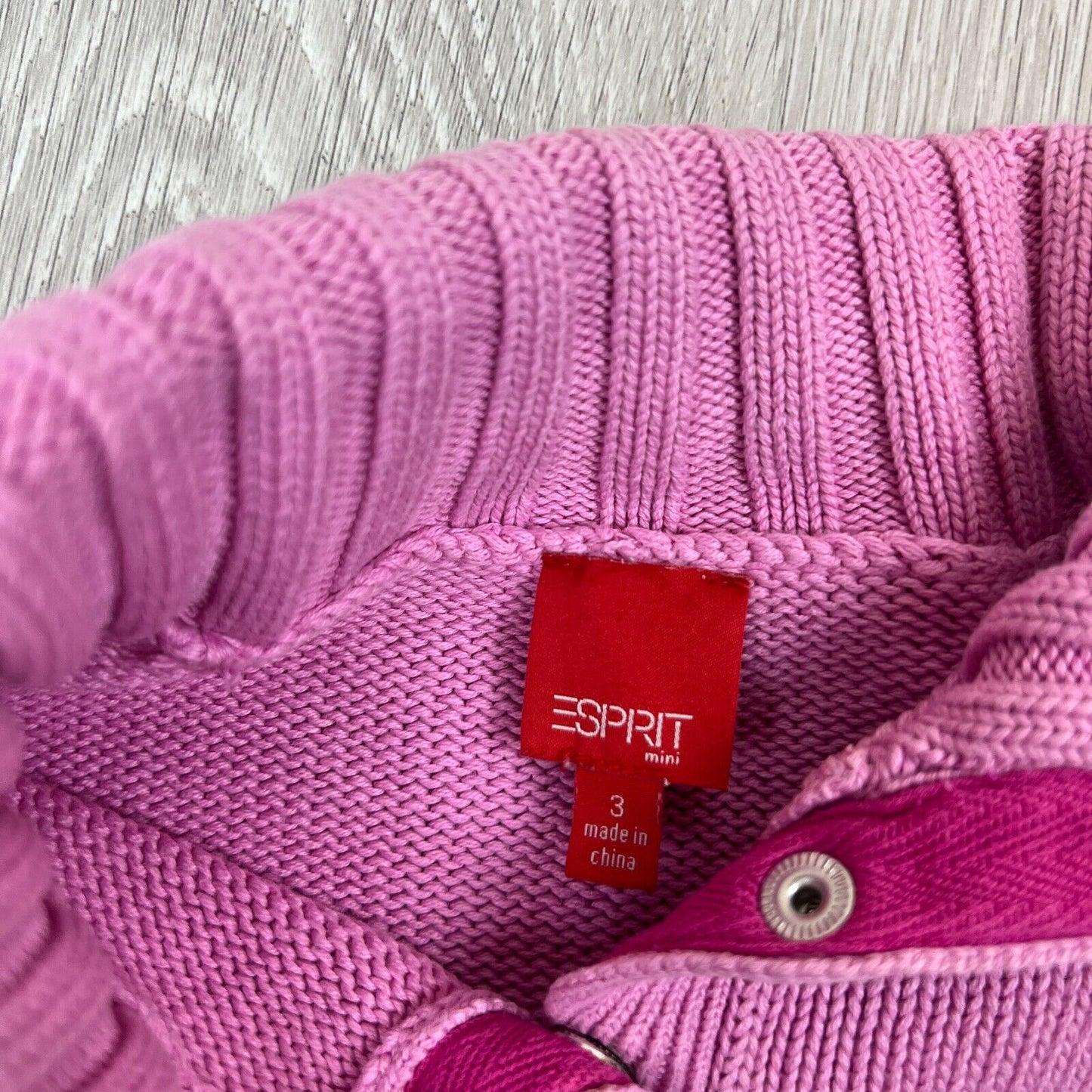 Esprit Girls Pink Knitted Jumper Sweatshirt Size 3 Years