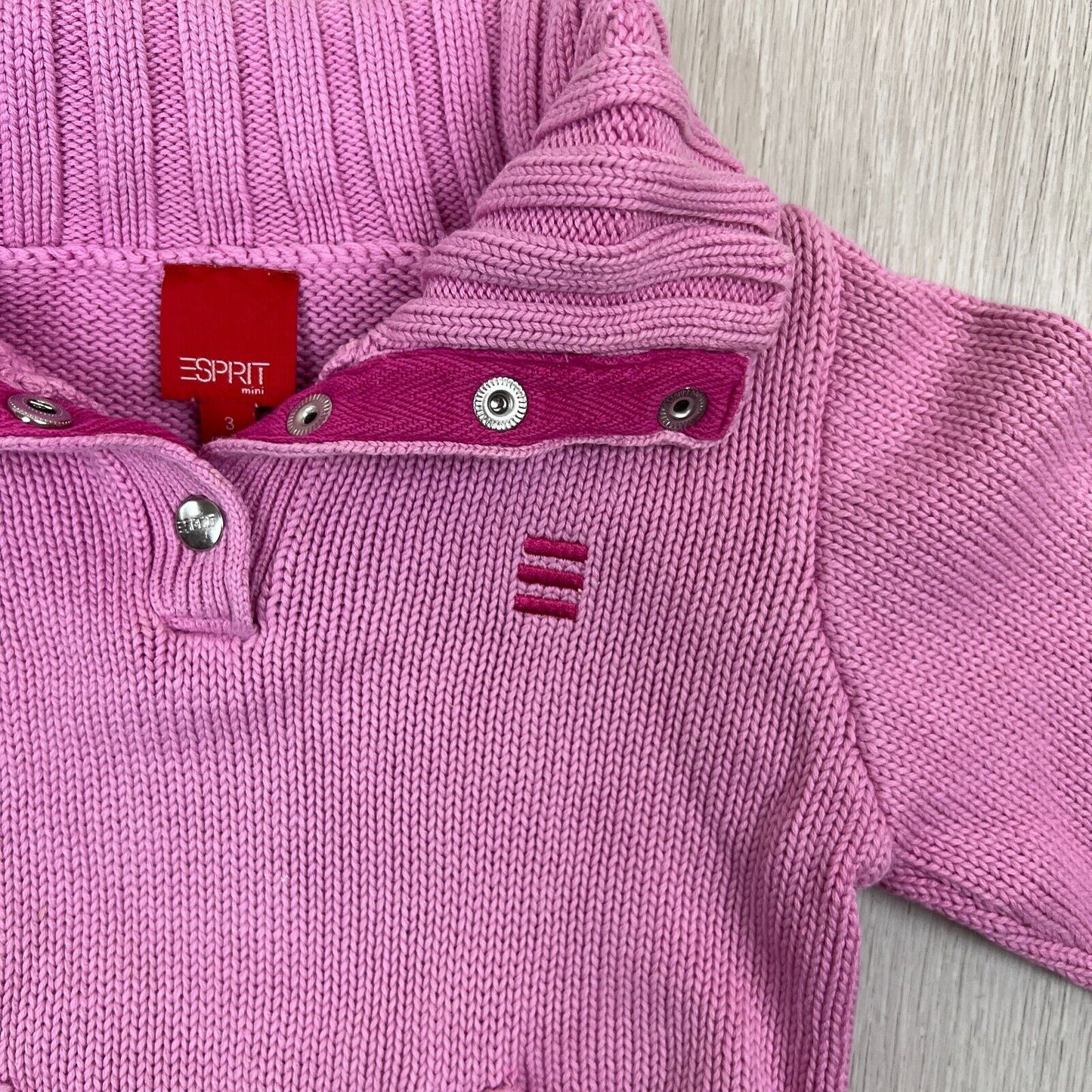 Esprit Girls Pink Knitted Jumper Sweatshirt Size 3 Years