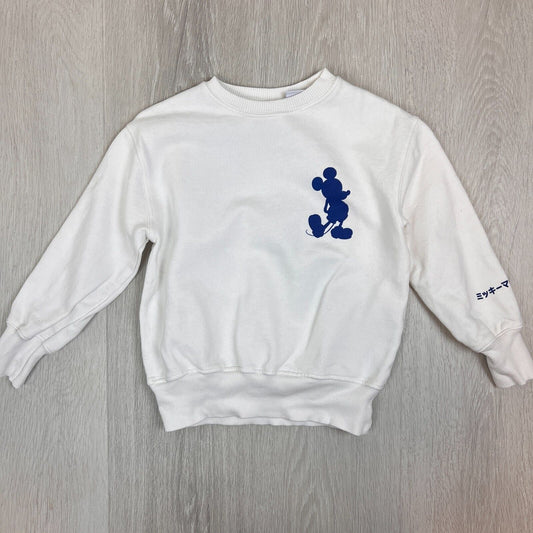 Zara Mickey Mouse Kids White Sweatshirt Jumper Size 6 Years