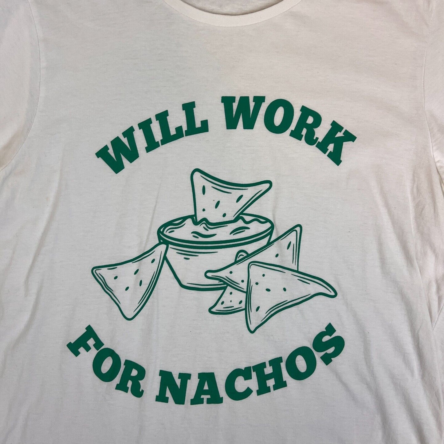 Mantaray Will Work For Tacos Mens White T-Shirt Size Medium