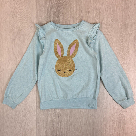 Milkshake Girls Bunny Rabbit Pullover Light Blue Sweatshirt Jumper Size 8 Years