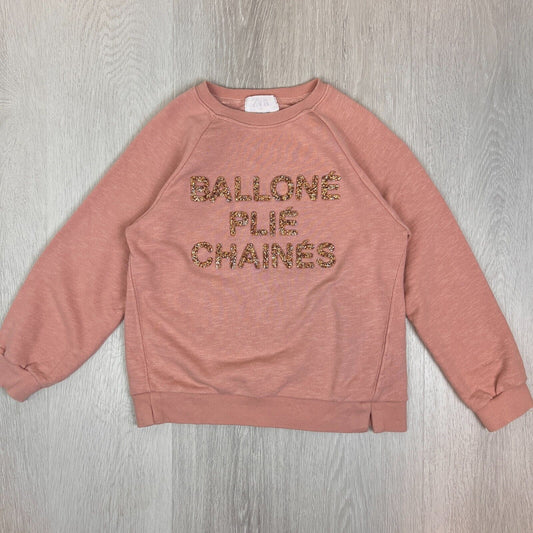 Zara Girls Pullover Pink Jumper Sweatshirt Size 11-12 Years