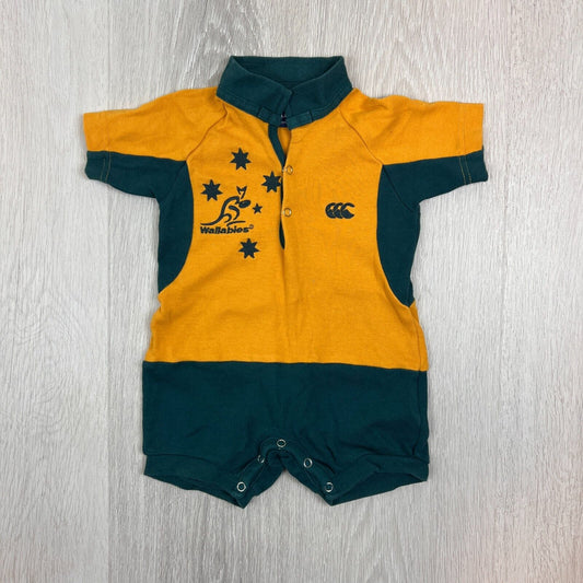 Canterbury Babies One Piece Wallabies Rugby Union Uniform Size 00 (3-6 Months)