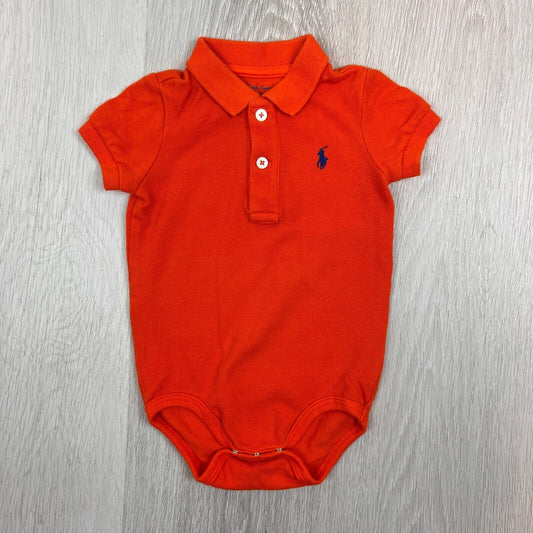 Ralph Lauren Babies Orange One Piece Collared Top Size 3-6 Months