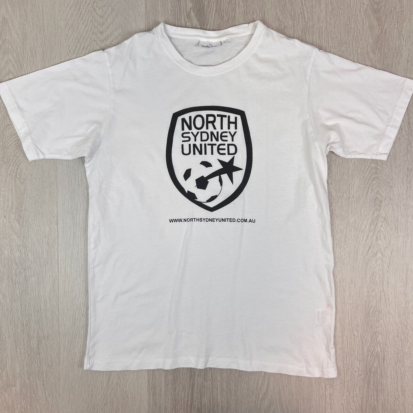 North Sydney United FC Soccer Football Mens White T-Shirt Size Large