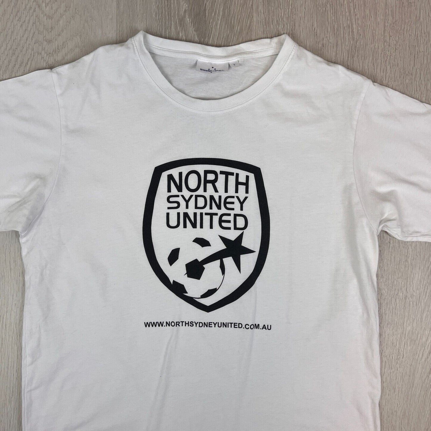 North Sydney United FC Soccer Football Mens White T-Shirt Size Large