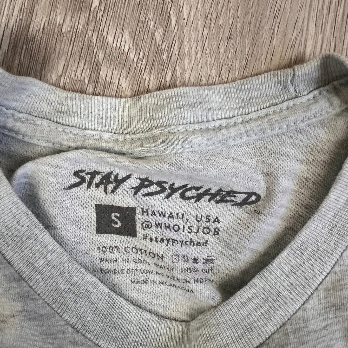 Stay Psyched Mens Graphic T-Shirt Size Small