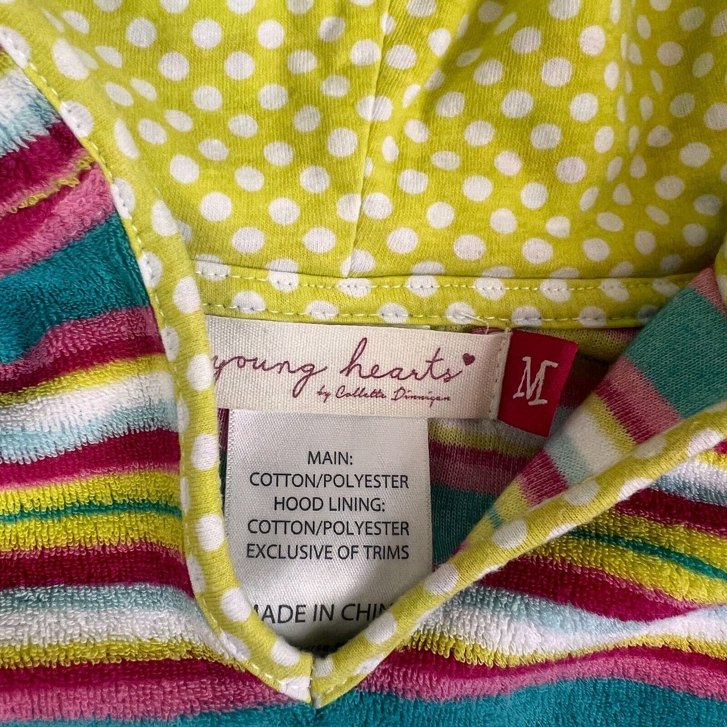 Young Hearts By Collette Dinigan Kids Hooded Beach Towel Size Medium