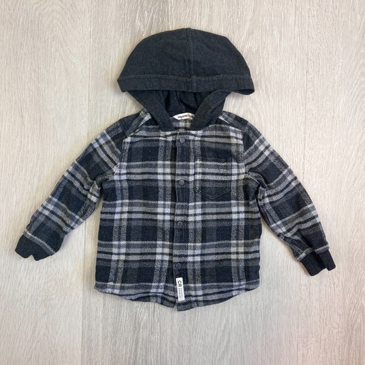 Country Road Baby Boys Lumberjack Hooded Shacket Size 12-18 Months