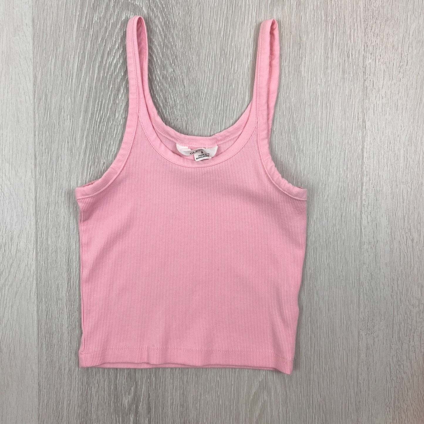 Glassons Womens Pink Ribbed Crop Tank Top Size Small