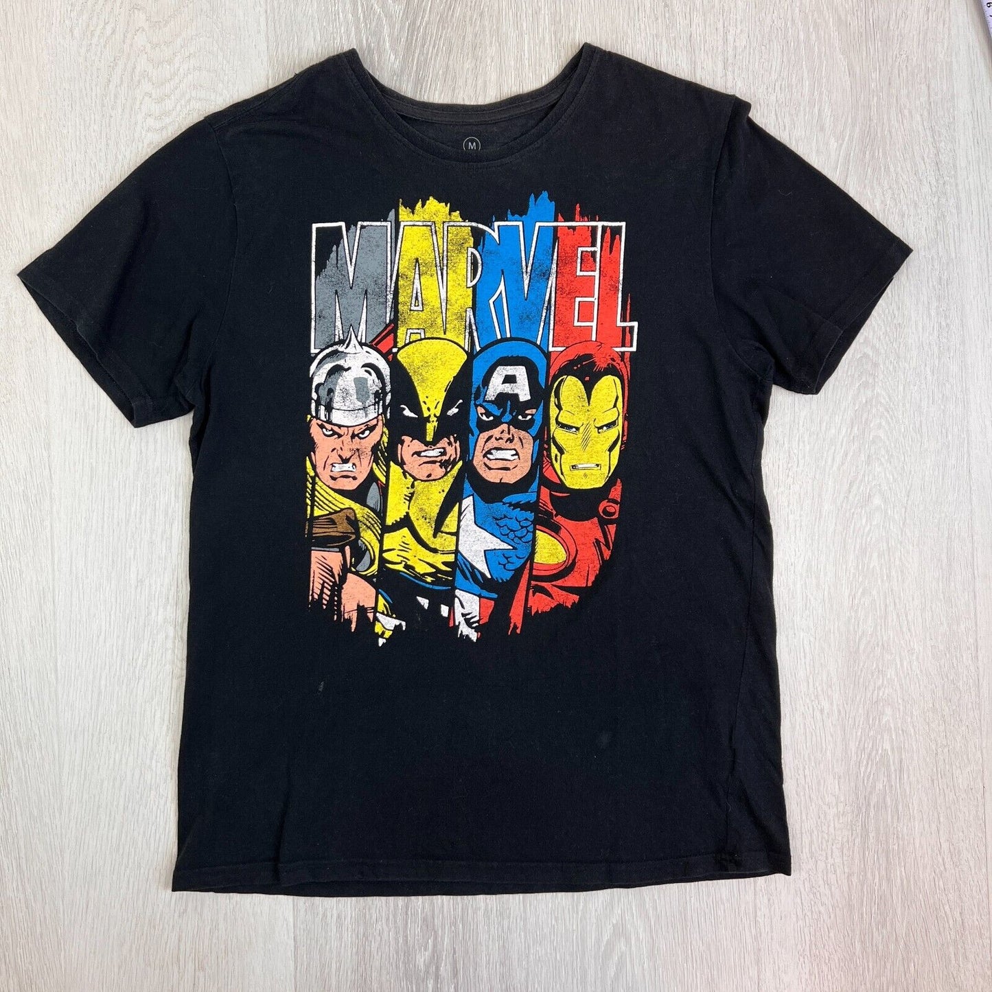 Marvel Mens Black Graphic Print T-Shirt Size Medium