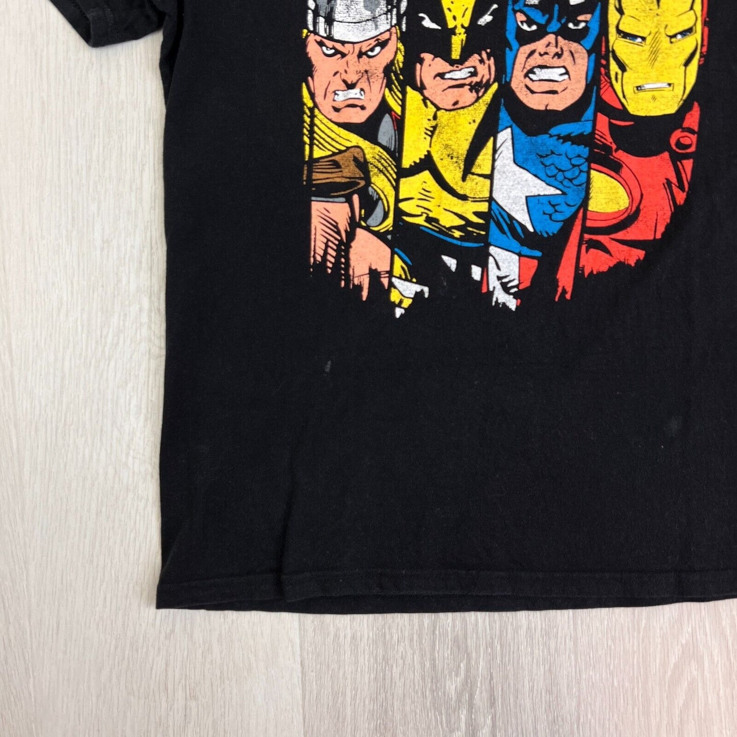 Marvel Mens Black Graphic Print T-Shirt Size Medium