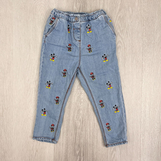 Next x Disney Boys Denim Mickey Mouse Character Jeans Size 2-3 Years