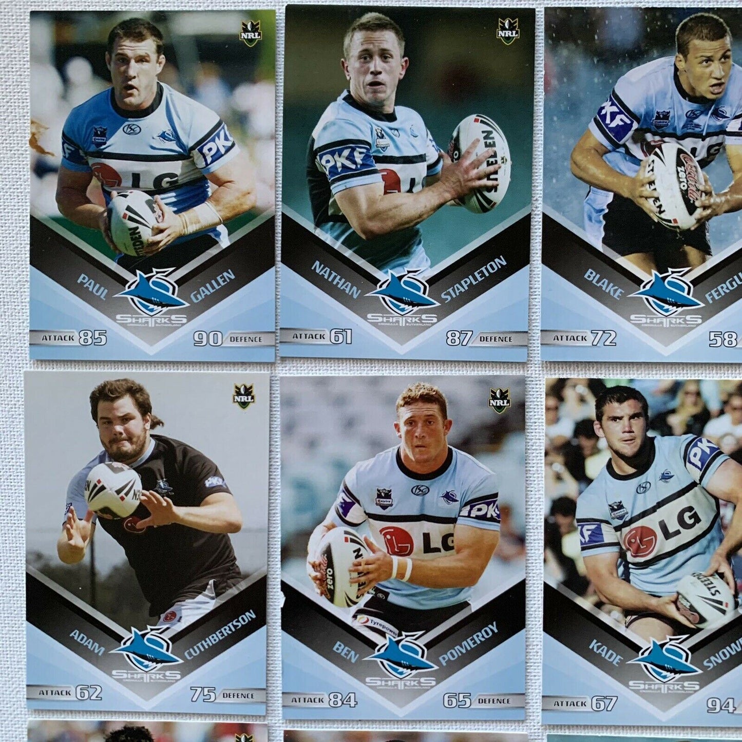 Cronulla Sharks 2010 Official NRL Collector Cards Rugby League Sports Cards