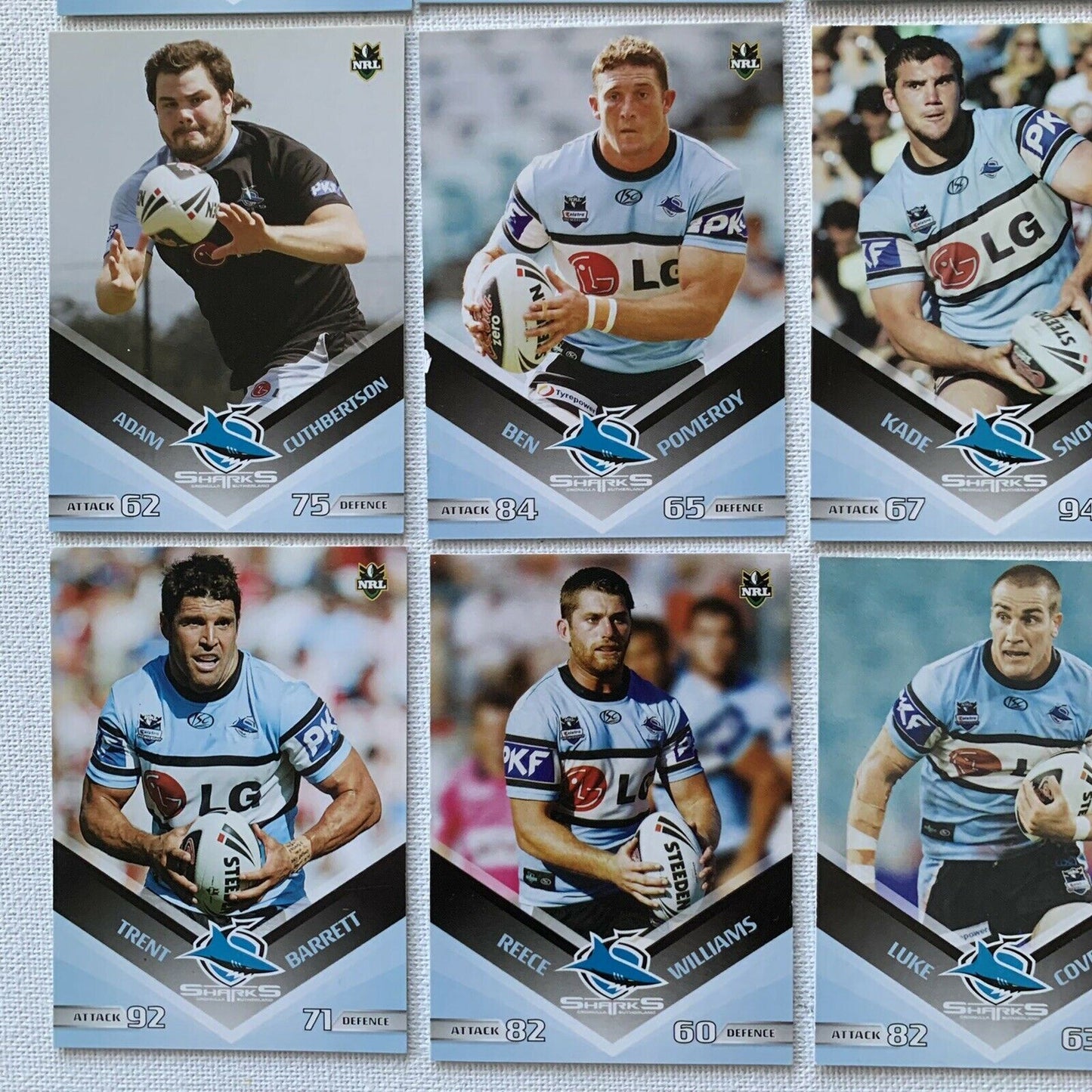 Cronulla Sharks 2010 Official NRL Collector Cards Rugby League Sports Cards