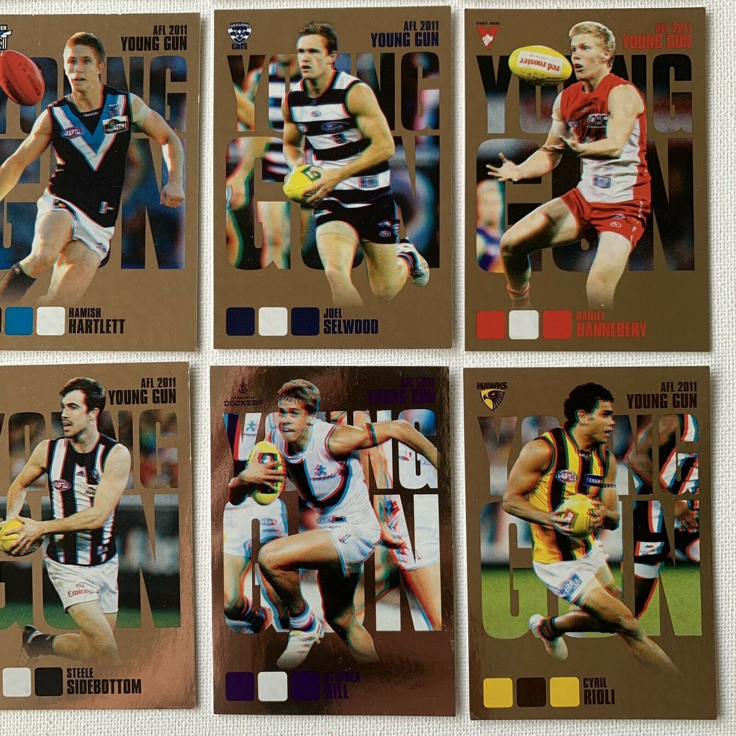 AFL 2011 Collector Cards Aussie Rules Cards - 12 x 'Young Gun' Cards