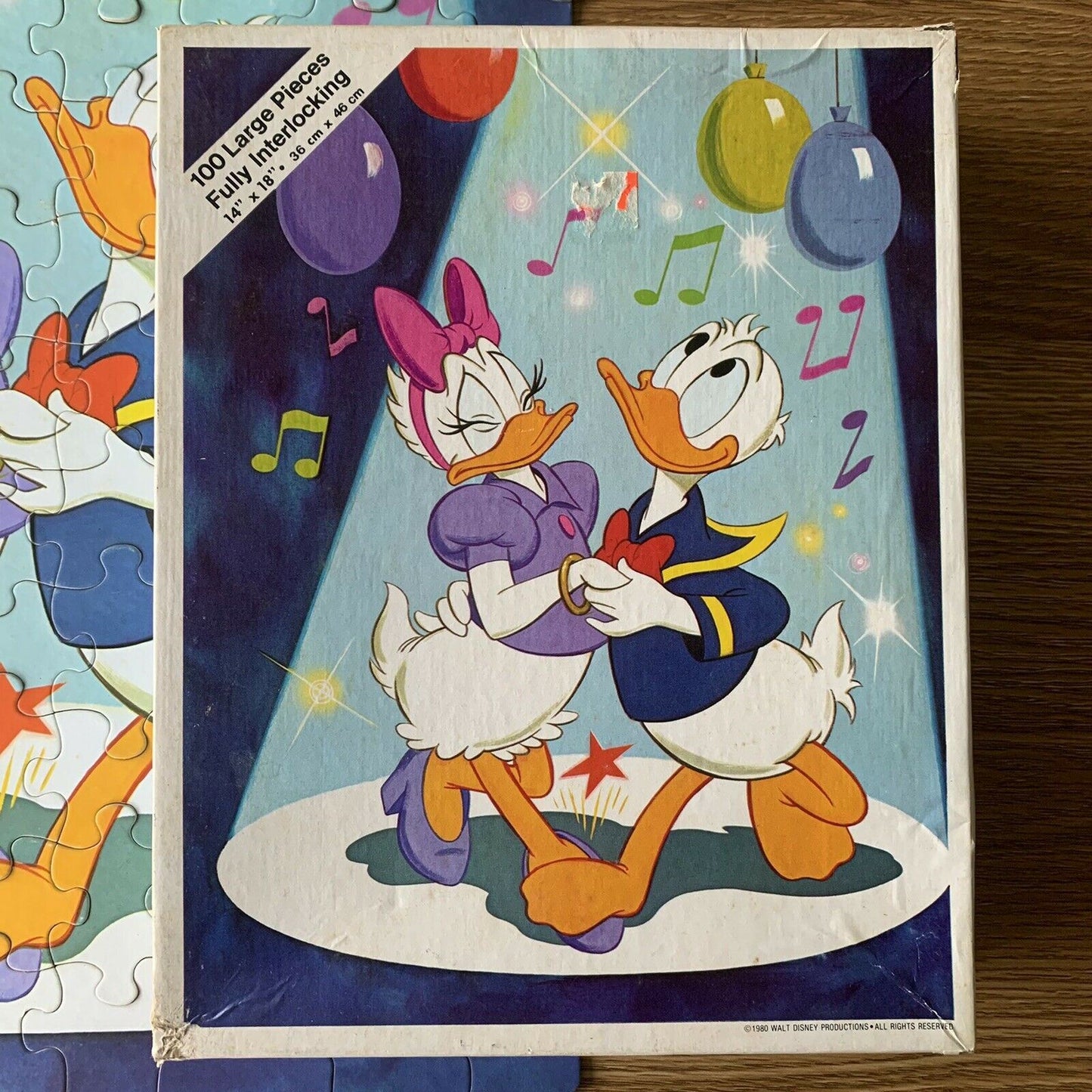 Vintage Walt Disney Donald Duck & Daisy Duck Complete Puzzle 1980