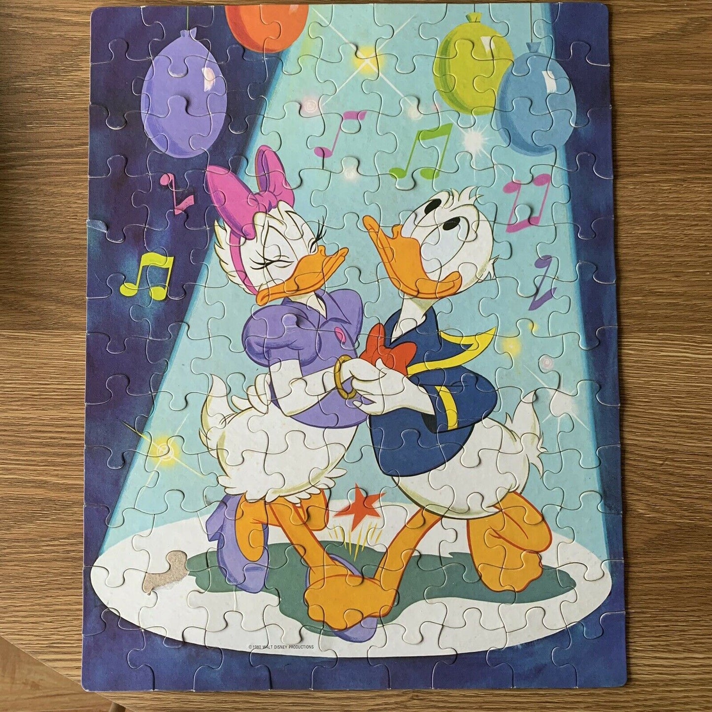 Vintage Walt Disney Donald Duck & Daisy Duck Complete Puzzle 1980