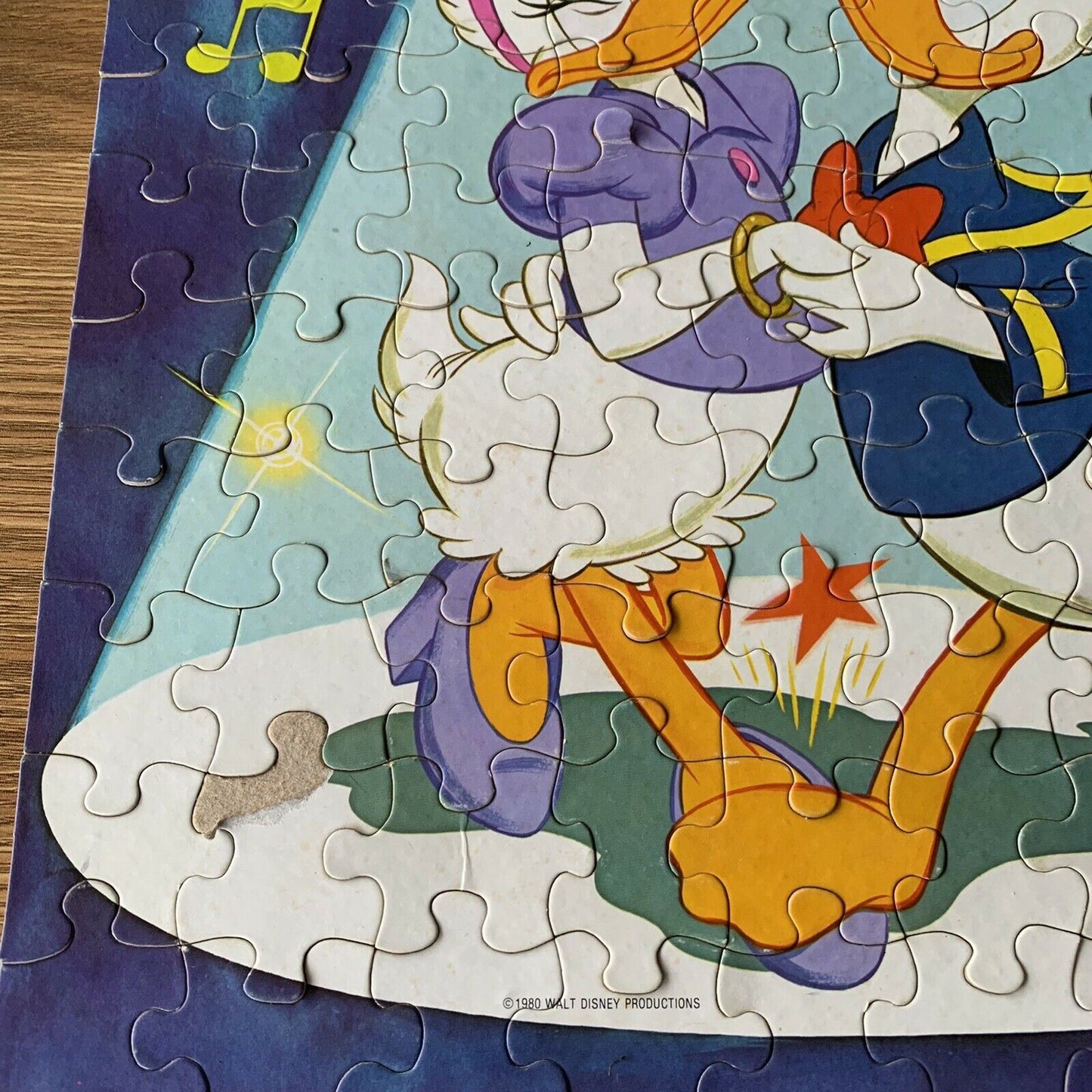 Vintage Walt Disney Donald Duck & Daisy Duck Complete Puzzle 1980