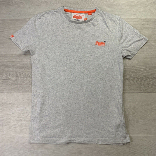 SuperDry Orange Label Mens Heathered Grey T-Shirt Size Small