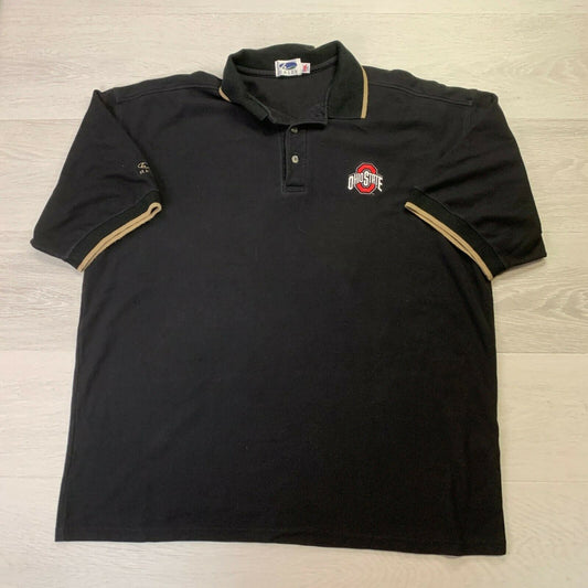 Ohio State College University Mens Black Polo Shirt Size 2XL