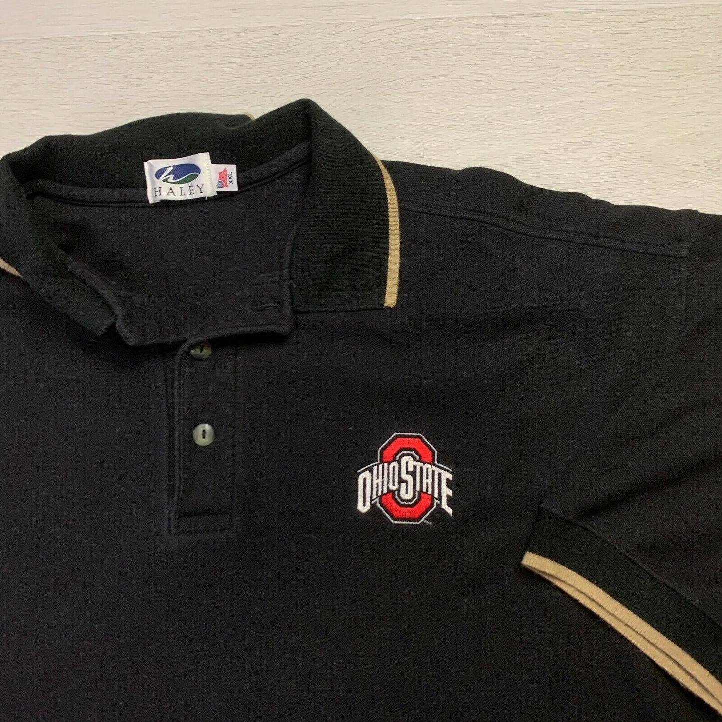 Ohio State College University Mens Black Polo Shirt Size 2XL