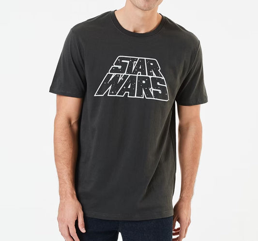 Disney Star Wars Logo Mens Grey T-Shirt