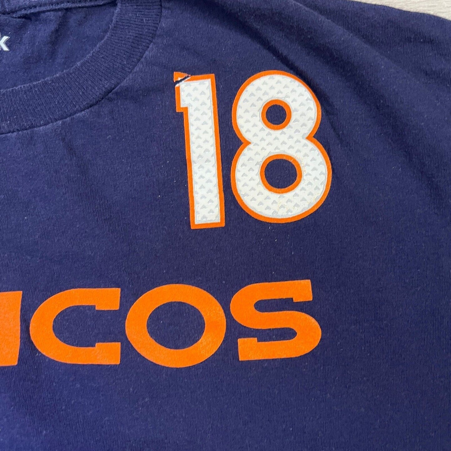Reebok Denver Broncos Peyton Manning Navy Blue T-Shirt Size L