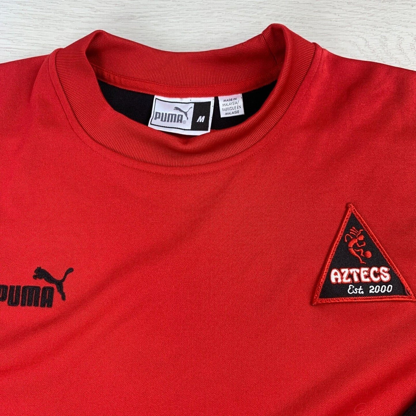 PUMA Aztecs Soccer Pullover Red Jumper Size M