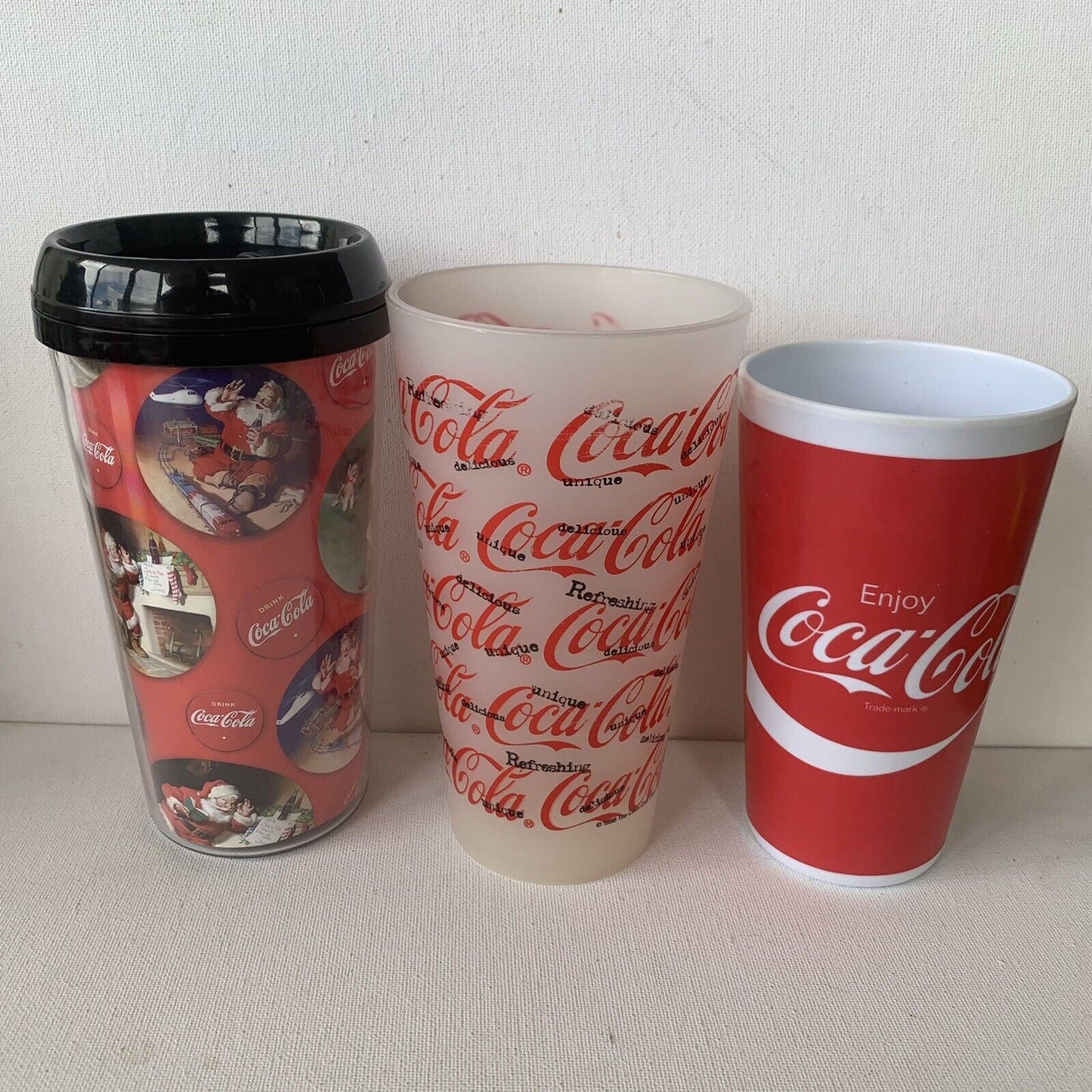 Coca-Cola Soft Drink Plastic Cups Coke Cups (3 Cups)