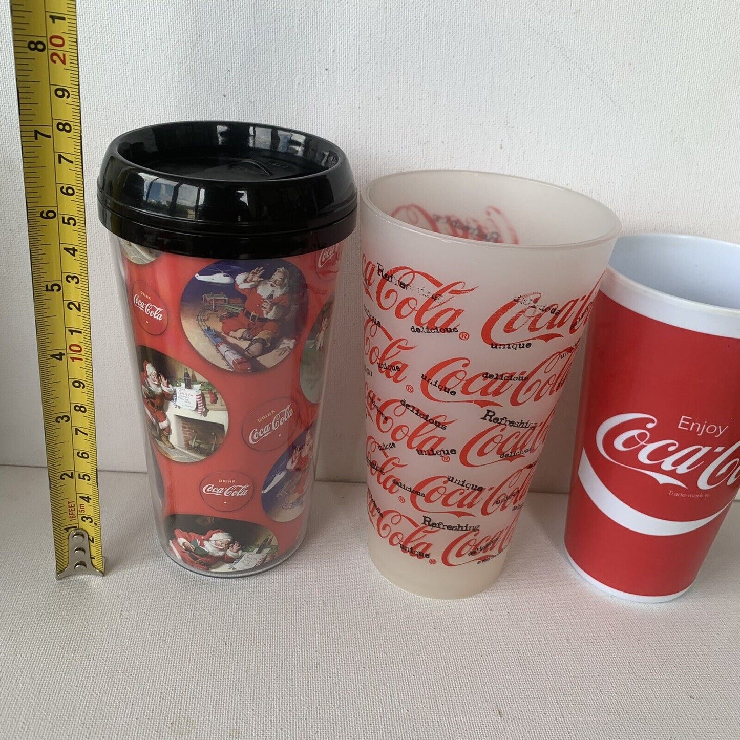 Coca-Cola Soft Drink Plastic Cups Coke Cups (3 Cups)